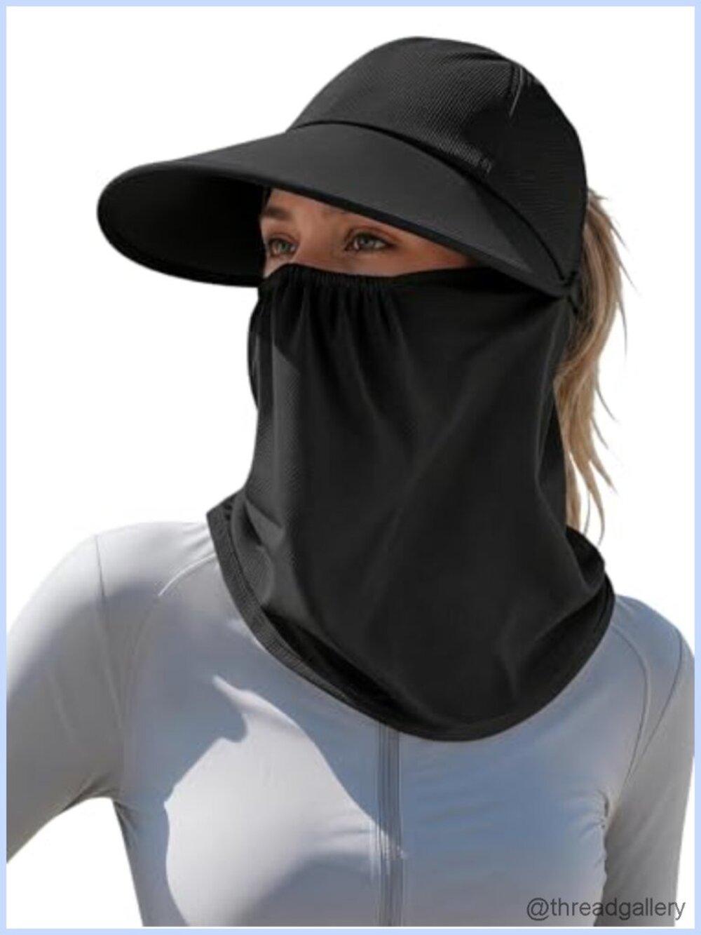 UPF 50+ Wide Brim Sun Hat with Detachable Face Neck Cover